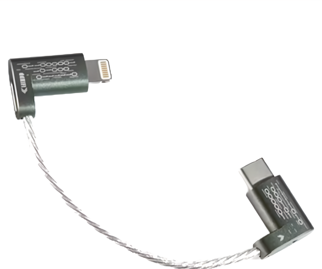 ddHiFi Lightning轉Type-C 轉接線, 80mm, 黑色, 1條