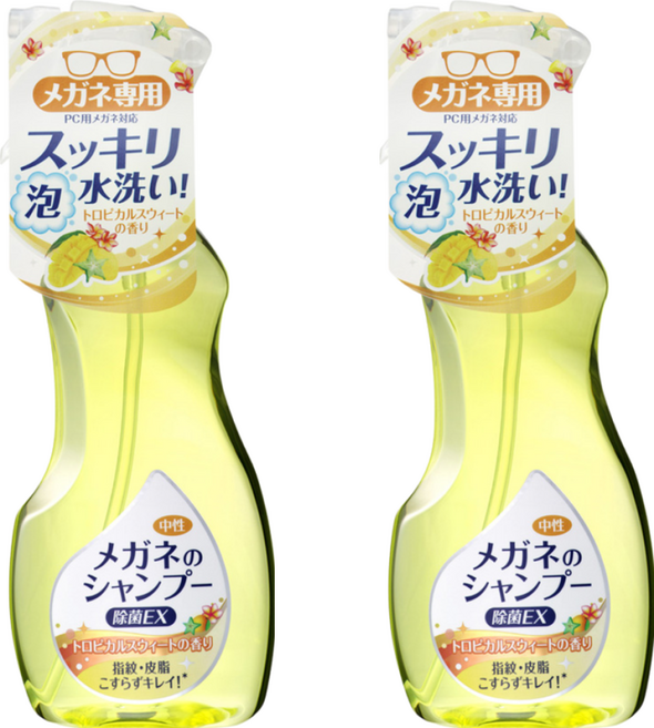SOFT99 除菌型眼鏡清潔噴霧 熱帶水果香 200ml, 黃色, 2瓶