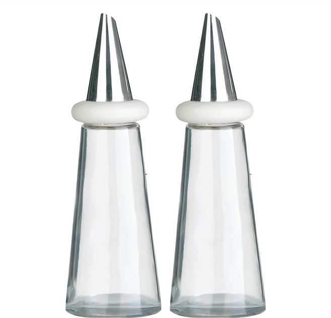 PREMIER HOUSEWARES 玻璃油醋瓶 5.8 x 18cm 白色 317g, 180ml, 2個