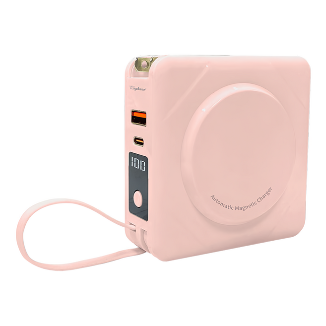 Wephone 7合1無線充電行動電源 10000mAh, Bs-nc10K, 粉色