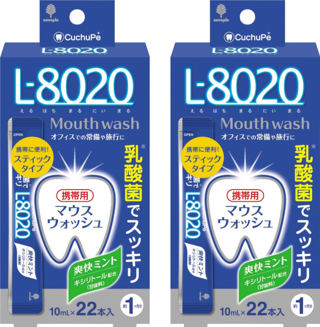 novopin 勁爽薄荷乳酸菌漱口水 含酒精 L-8020 22條, 220ml, 2盒