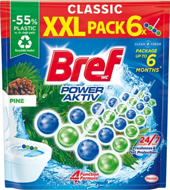 Bref 妙力 台灣公司貨 懸掛式馬桶清潔球 松樹, 1包, 300g
