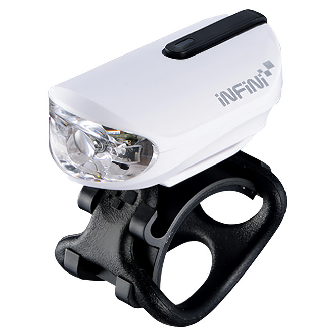 台灣 INFINI 充電前燈 I-210P 白色 自行車燈 高亮度照明 充電式 輕巧便攜, 1個