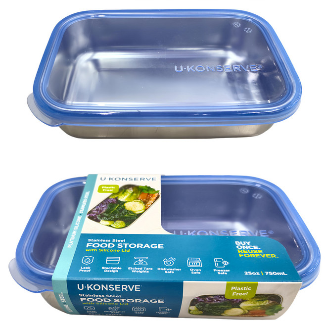 U Konserve 不鏽鋼保鮮盒 2件組 顏色隨機 750 + 825ml, 1組, 1組