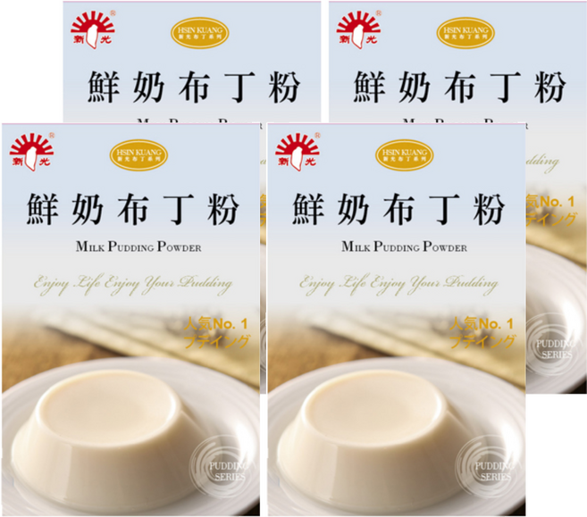 新光洋菜 鮮奶布丁粉, 100g, 4盒