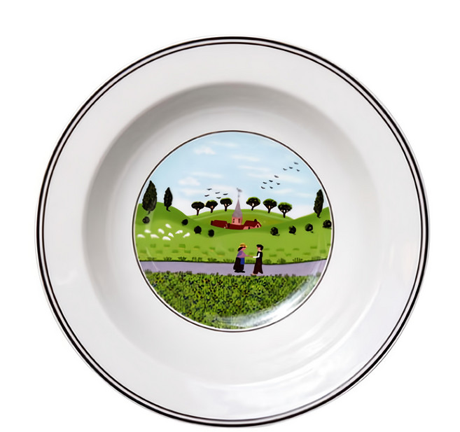 Villeroy&Boch 設計刀沙拉碗會議 20 厘米, 1個, 白色 + 綠色