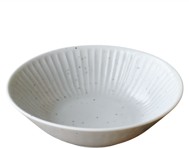 SAWATOUKI 佐和陶瓷 白練刻紋13.8缽 日本製 240ml, 白色, 1個