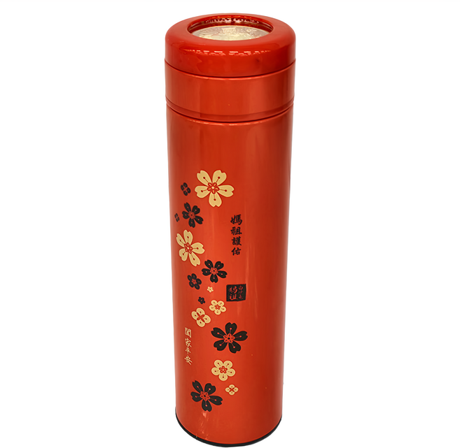 Hiromimi 白沙屯媽祖招財錢母保溫瓶 C0029, 紅色, 500ml, 1個