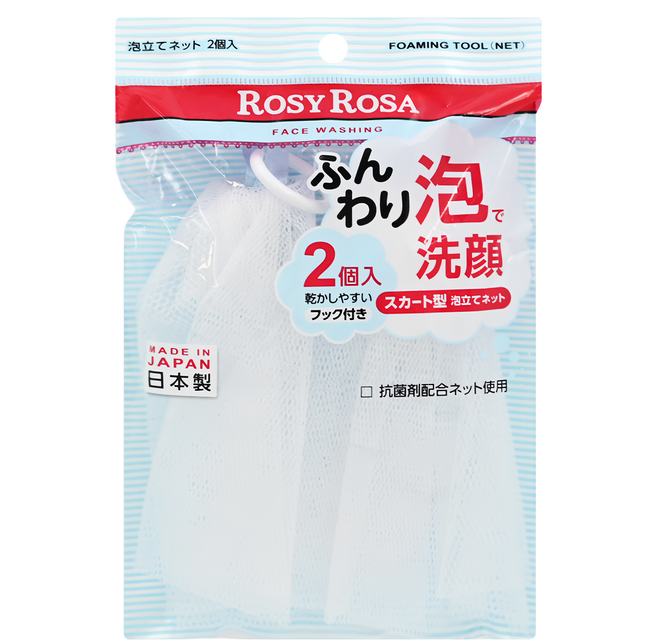 ROSY ROSA 簡約風抗菌起泡網 2入, 1包, 白色