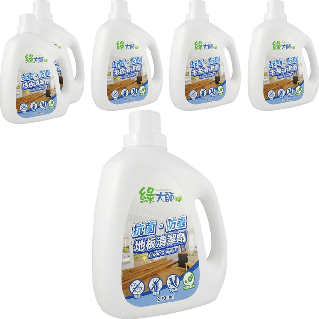 Green Master 綠大師 抗菌防蟲地板清潔劑, 2L, 6瓶