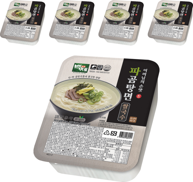 Baekje 百濟 米麵線 蔥香牛肉味, 93.5g, 5個
