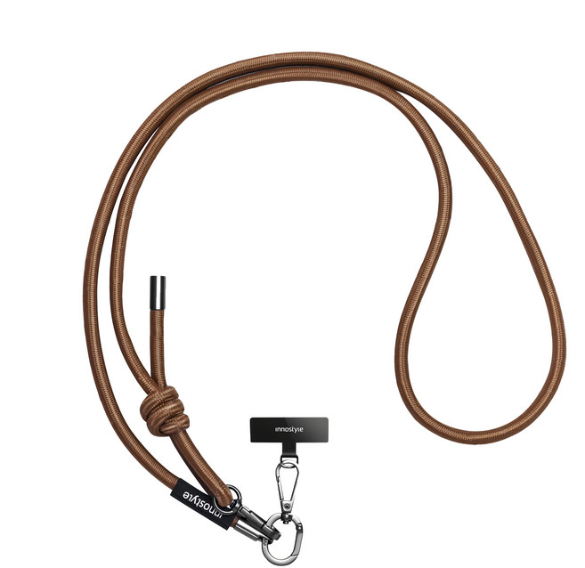 Innostyle Lanyard 8mm 手機掛繩掛片組 PL81BR, 咖啡色, 1組