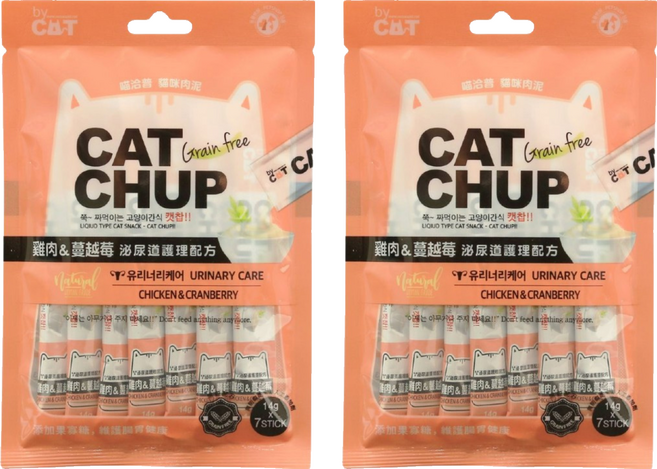 by CAT 喵洽普 CAT CHUP 貓咪肉泥, 雞肉 + 蔓越莓, 98g, 2袋