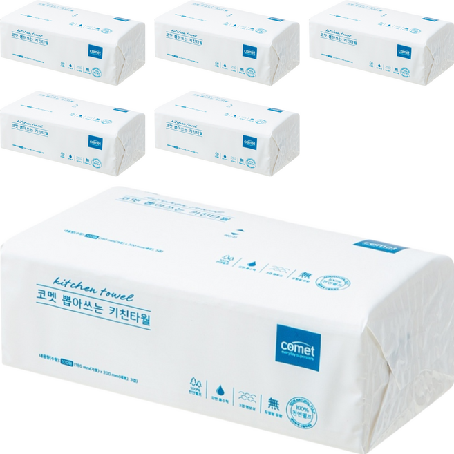 comet 抽取式廚房紙巾, 1入, 6包