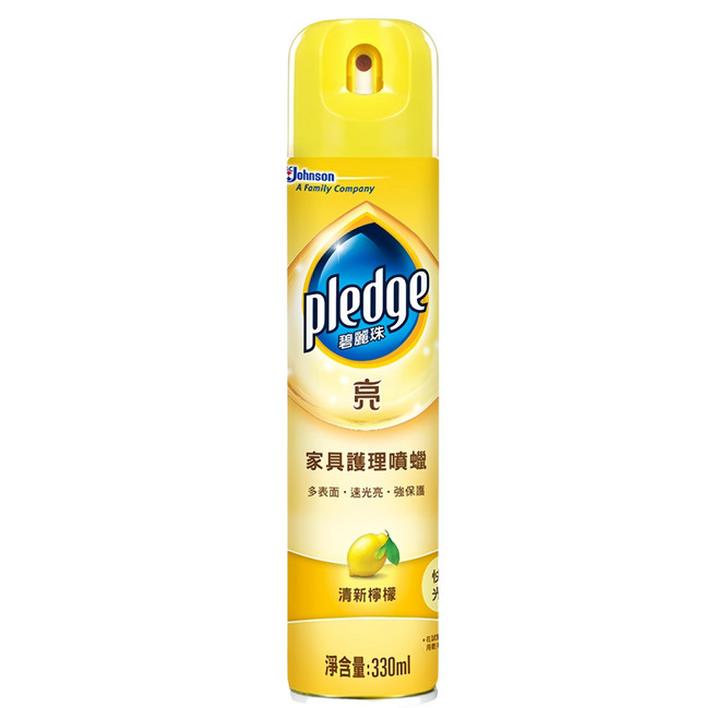 Pledge 碧麗珠 家具護理噴蠟 清新檸檬, 1瓶
