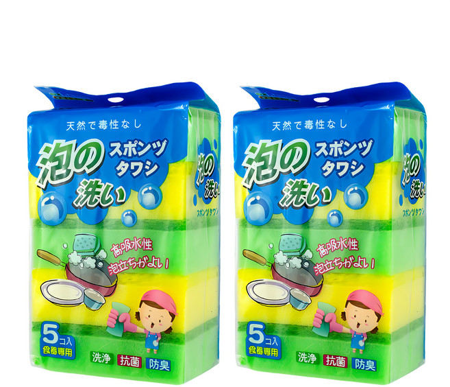 ezHome 家庭生活的達人 海綿菜瓜布, 2包, 5個