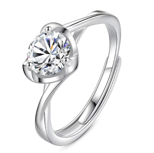 CF Diamond 女戒 莫桑鑽 A0801 璀璨美鑽 可調式戒圍