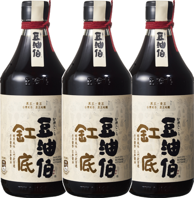 豆油伯 缸底釀造醬油, 500ml, 3瓶