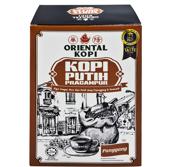 ORIENTAL KOPI 華陽 南洋風味白咖啡 三合一 炭燒風味, 40g, 10包, 1盒