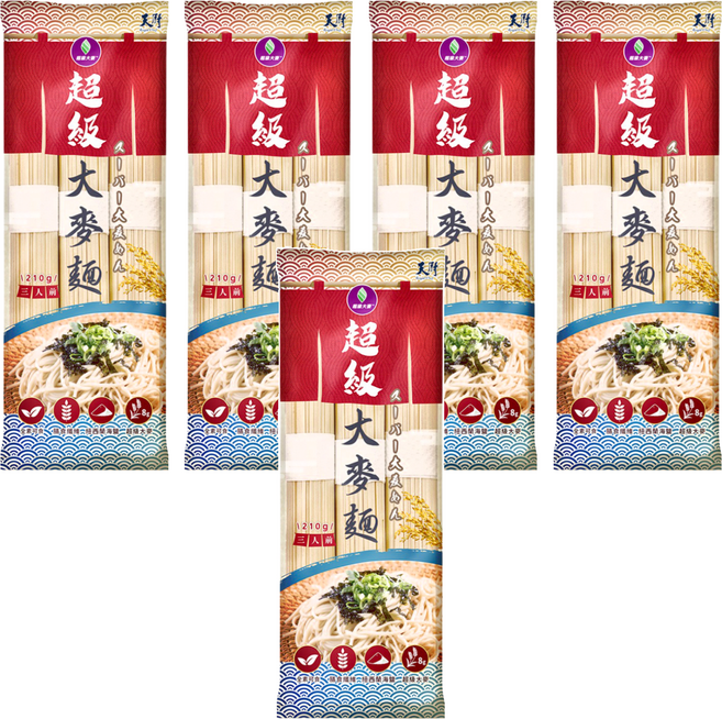 Royal Chef 天廚 超級大麥麵, 210g, 5包