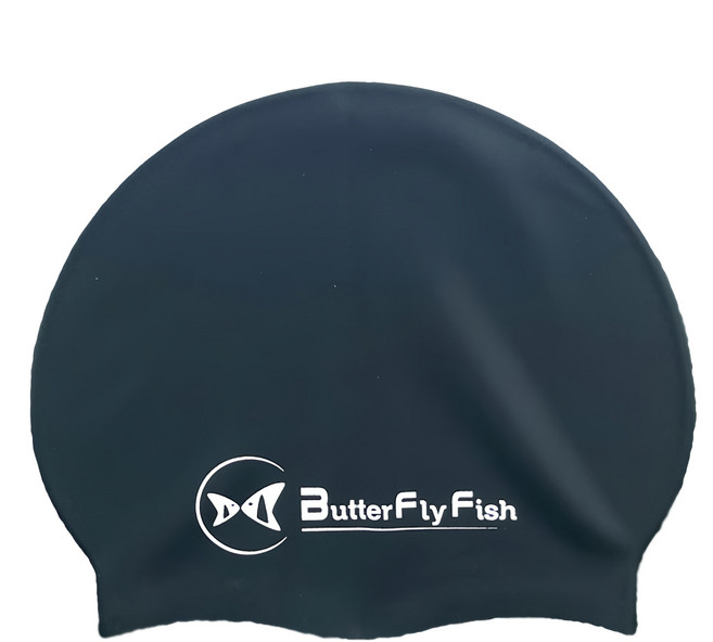 ButterFly Fish 蝴蝶魚 矽膠泳帽 低水阻/高彈性 SC2501 適用頭圍50~62cm, 黑色, 1個
