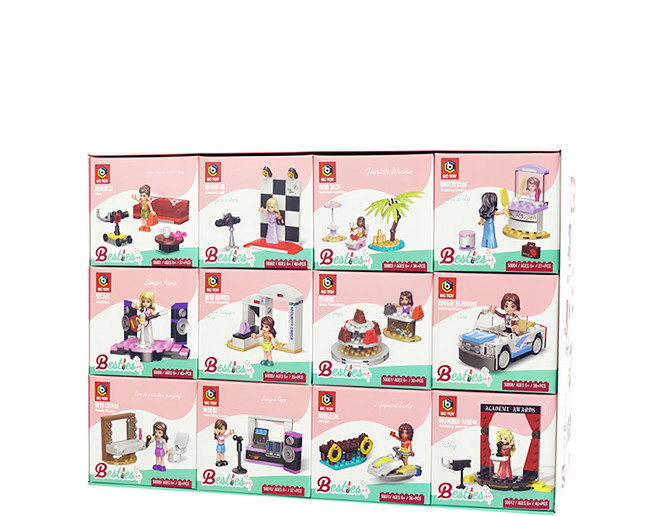 BC TOY Besties 女孩 12合1 相容樂高積木, 1個, 多色
