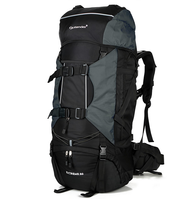 ADDEDIT Antony 大型登山包 80L + 防水罩套組, 灰色