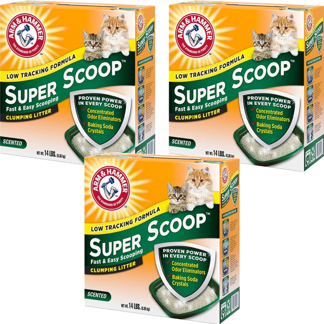 ARM&HAMMER 超凝結貓砂, 6.35kg, 3盒, 清香味