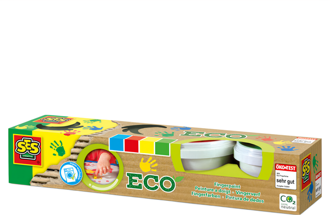 荷蘭SES 幼兒手指畫彩繪顏料組-ECO環保顏料組-24926, 110ml, 4色