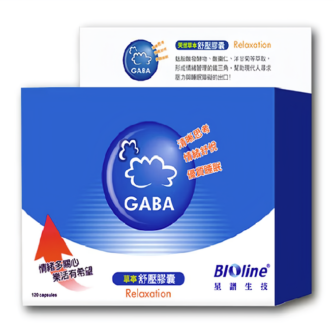 BIOline 星譜生技 草本GABA好眠膠囊 輕鬆好入眠 500mg, 1盒, 120顆