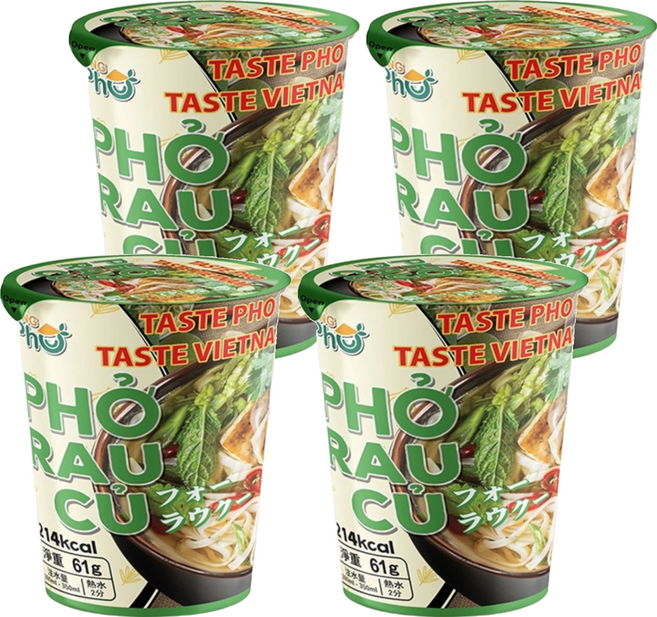 KING PHO 王麵河粉 野菜風味 61g, 4入