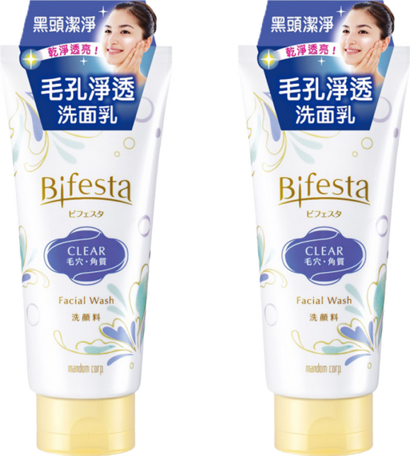 Bifesta 碧菲絲特 毛孔淨透洗面乳 添加玻尿酸 持久保濕, 120g, 2條