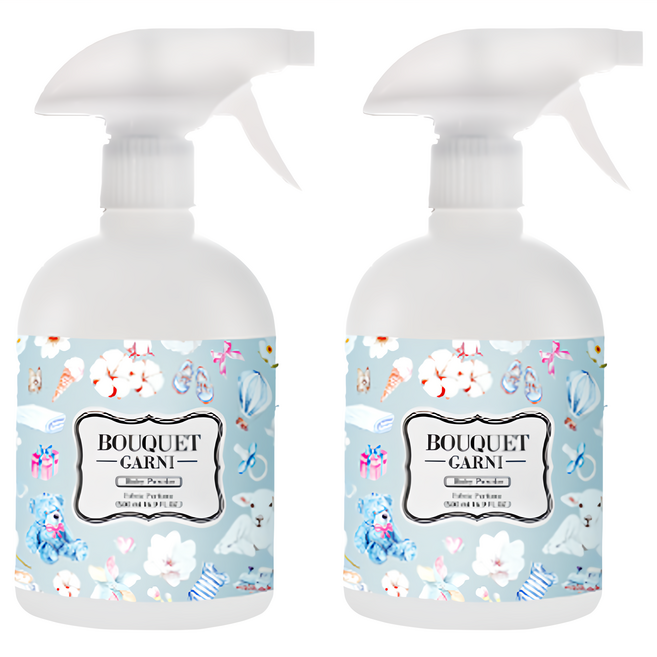 BOUQUET GARNI 衣物噴霧, 嬰兒爽身粉香, 500ml, 2瓶