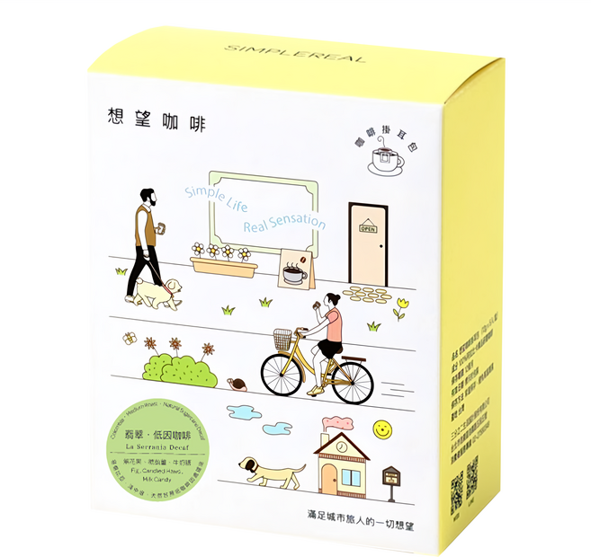 SIMPLEREAL 想望咖啡 翡翠 低因咖啡 掛耳包, 12g, 5包, 1盒