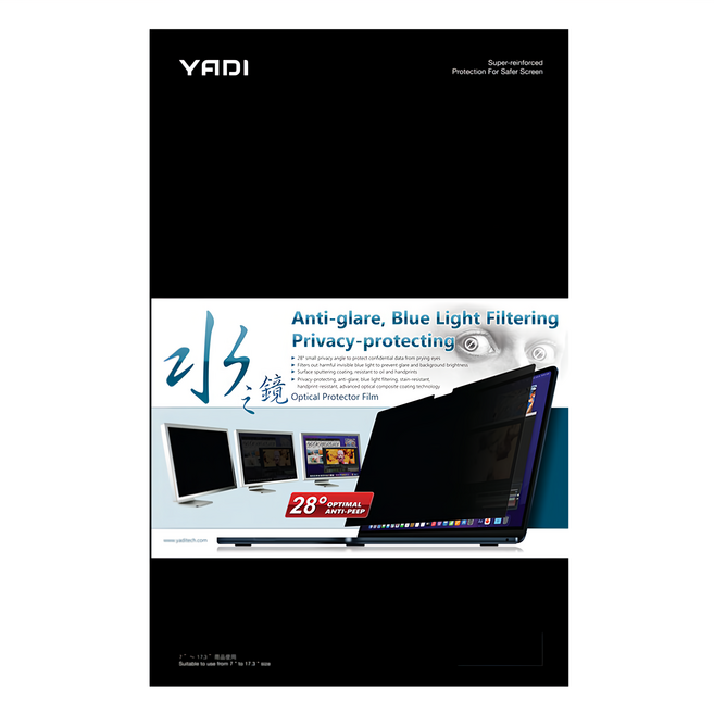 YADI 亞第 靜電吸附 16:10 水之鏡防窺片 Acer Aspire Lite AL16 52P 58ZE專用 PF4PPA-W160, 1個