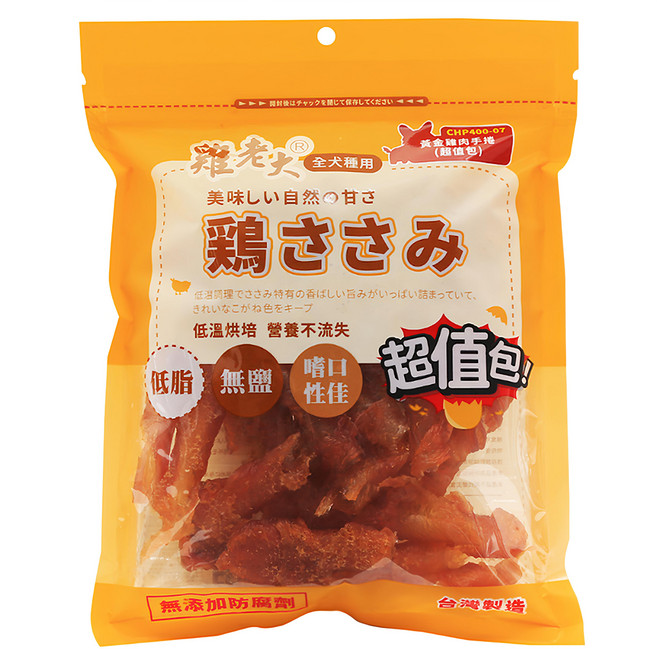雞老大 犬用零食, 黃金雞肉手捲, 215g, 1包