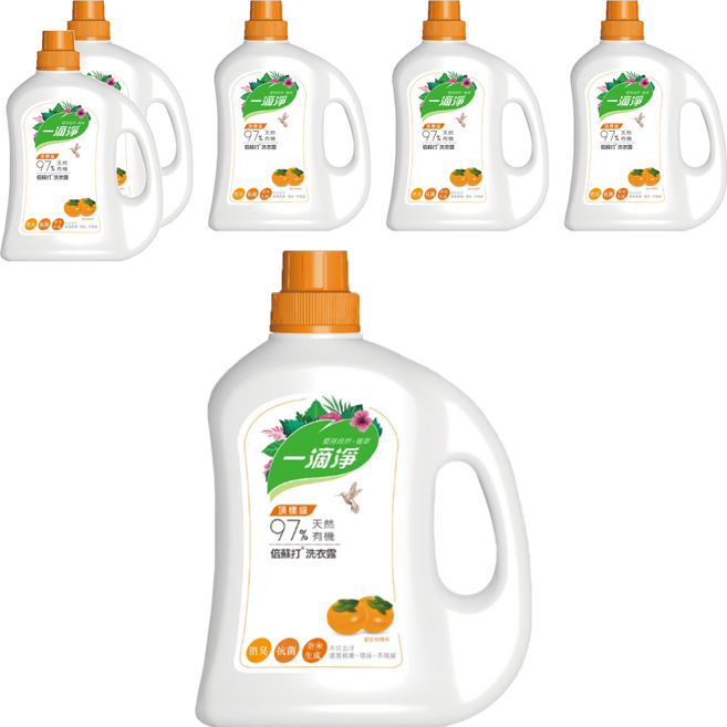 一滴淨 有機天然酵素消臭洗衣露 柿子, 2L, 6瓶