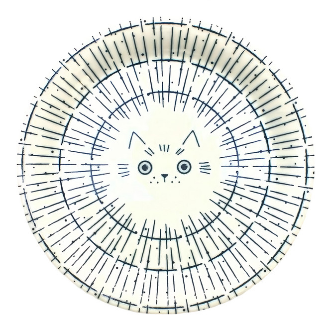 Sango 三鄉陶器 貓咪陶瓷碗 直徑16.5 x 5cm 450ml, 白色, 1個
