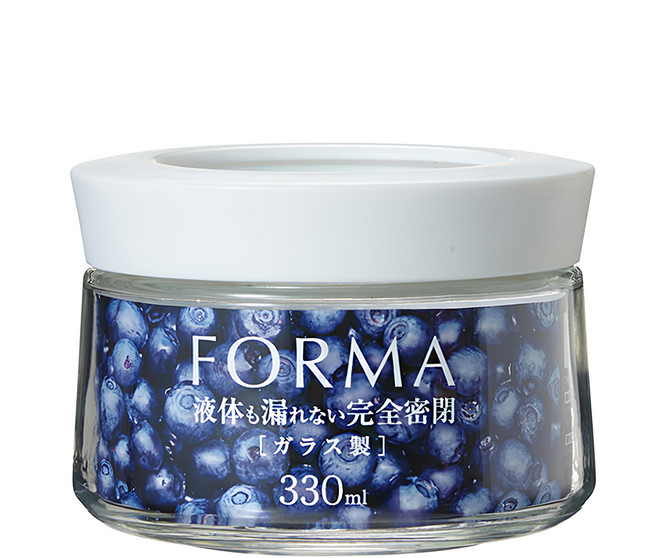 日本 ASVEL FORMA 玻璃密封保鮮罐 330ml 廣口 收納方便 顏色隨機 1個