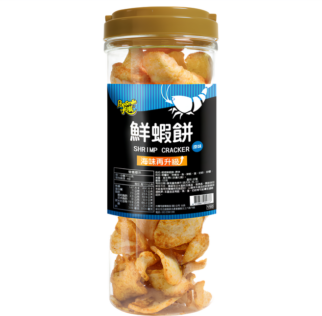 Pop-Smile 卡滋 蝦喀鮮蝦餅 原味, 120g, 1罐