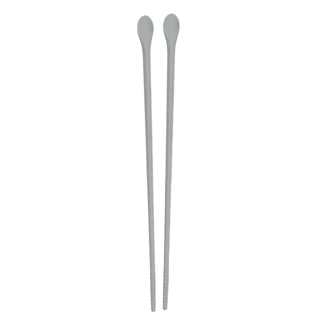SiliPot 頂級白金矽膠 油炸長筷 42g, 1雙, 灰色