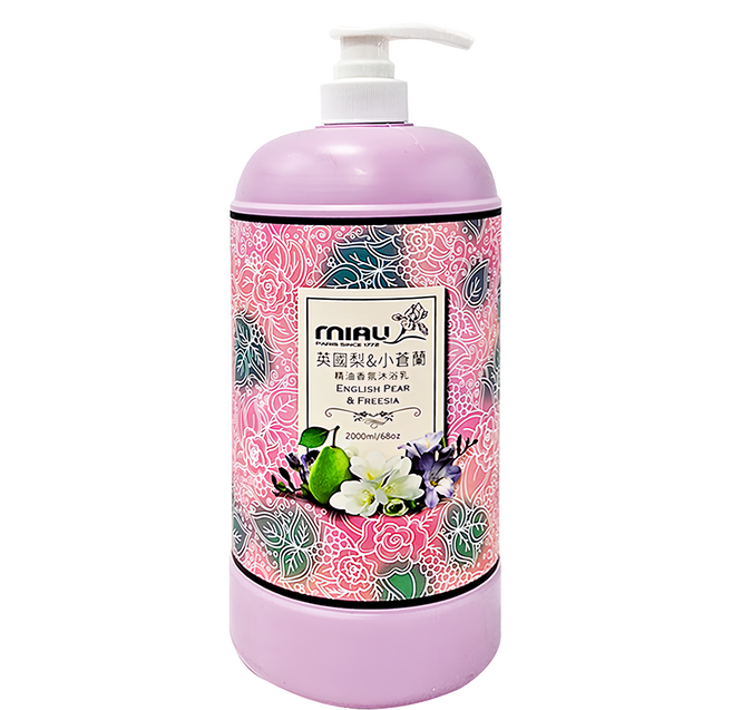 MIAU 精油香氛沐浴乳 英國梨&小蒼蘭, 2L, 1瓶