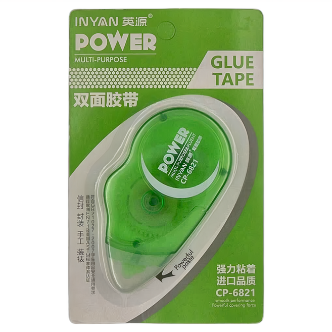 INYAN 英源文具 滾輪式雙面膠帶 33g 3件組, 顏色隨機, 1組