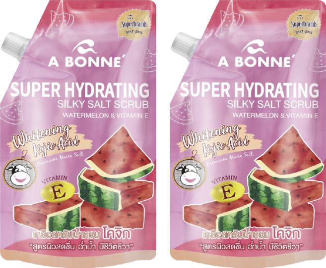 A BONNE' 身體去角質沐浴鹽 西瓜+維他命E, 350g, 2包
