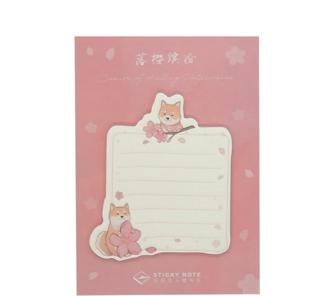 CARD LOVER 信的戀人 落櫻繽紛 便利貼, 柴犬, 3本, 1組