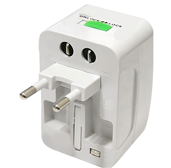 ziya 智雅科技 多國充電器轉接頭/國際充電器插座頭 4in1 美規US + 歐規EU + 澳規AU + 英規UK, 1組