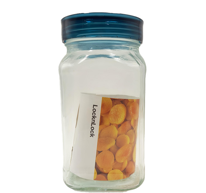 LocknLock 樂扣樂扣 LLG102BLU 炫彩玻璃儲物罐 藍色 886g, 1.39L, 1個