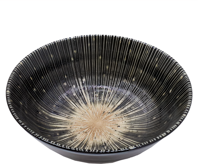 日本 千段十草麵缽 黑色 20.5 x 7.5cm 1個