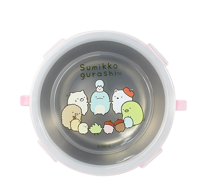 Sumikkogurashi 角落生物 不銹鋼雙耳隔熱餐碗, 1個, 粉色