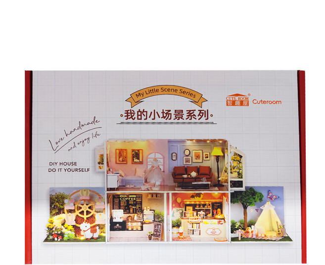 CUTE ROOM 智趣屋 DIY 手作袖珍屋 附防塵罩 享受生活 14歲以上適用, 享受生活 多色, 1盒